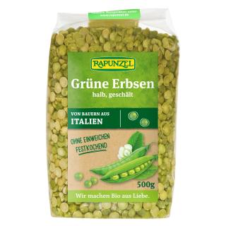 Grüne Erbsen halb, geschält
