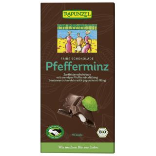 Zartbitter- Schokolade mit Pfefferminzfüllung