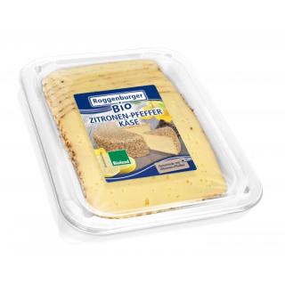 Zitronenpfeffer- käse in Scheiben