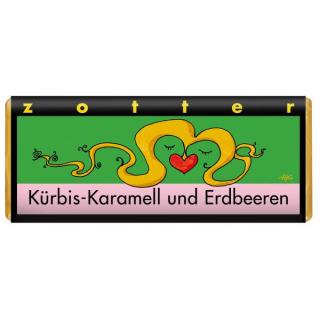 Schokolade Kürbiskaramell mit Erdbeeren