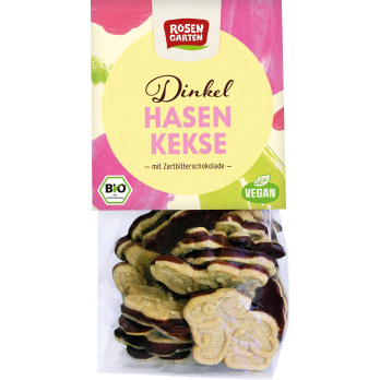 Dinkel-Hasen-Kekse mit ZB-Schokoladen- boden