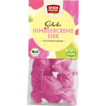 Zartbitter-Schoko-Eier mit Himbeercreme gefüllt