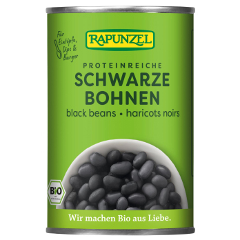 Schwarze Bohnen in der Dose