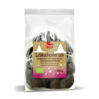 Lebkuchenherzen mit schw. Johannisbeer- füllung