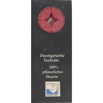 Stearin- Teelichte dunkelrot