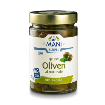 Grüne Oliven al naturale mit Oregano