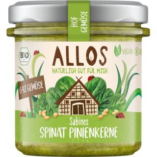Hofgemüse Sabines Spinat Pinienkerne