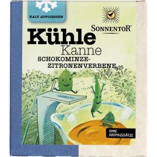 Kühle Kanne-Tee Schokominze Zitronenverbene