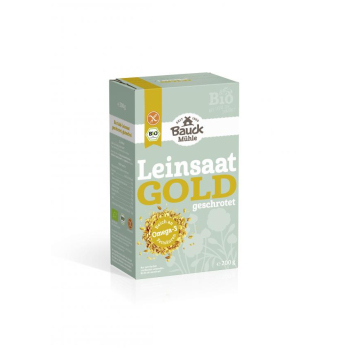 Gold Leinsaat geschrotet