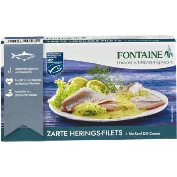 Heringsfilets in Senf Dill Creme