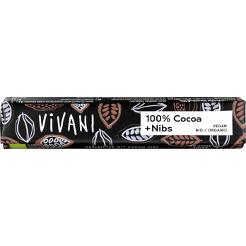 100% Cocoa + Nibs Riegel