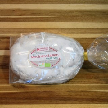 Vollkorn-Rosinen- stollen klein gezuckert