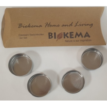 Teelichthalter Edelstahl 4er