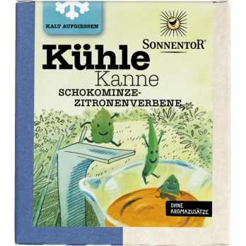 Kühle Kanne-Tee Schokominze Zitronenverbene