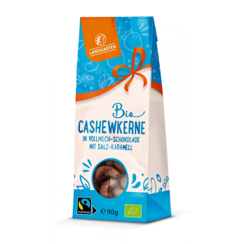 Cashew in VM-Schokolade mit Salz-Karamell